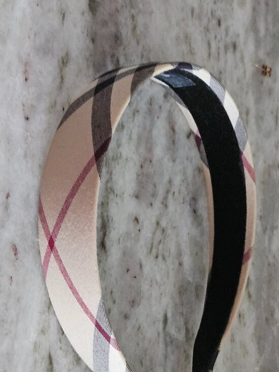 RARE VINTAGE AUTHENTIC BURBERRY CLASSIC NOVA CHECK PLAID HEADBAND HAIR TIE WRAP